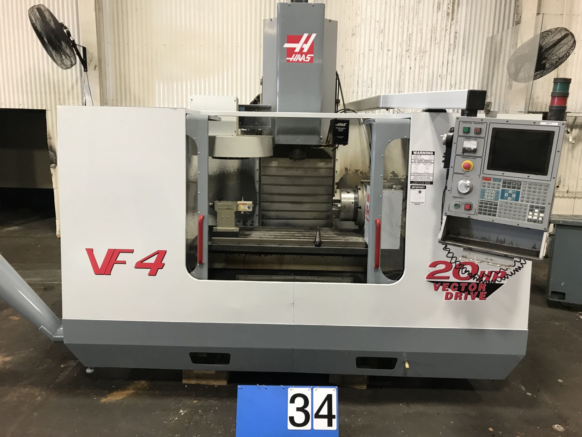 2000 Haas VF-4 VMC with 4th Axis S/N 20443 Date 2004