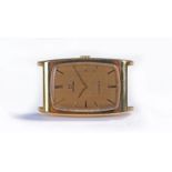 Omega Geneve gold plated gentleman's wristwatch, the signed gilt dial with baton hours, housed