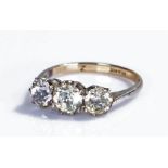 9 carat gold Cubic Zirconia ring, with silver head