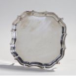 George V silver salver, Chester 1912, maker Barker Bros, the undulating edge above cabriole