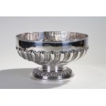 Victorian silver punch bowl, Sheffield 1897, maker James Dixon & Sons, the wide bowl with a wavy