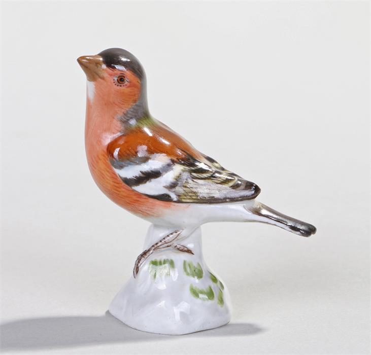 Miniature Meissen porcelain bird, modelled as a Chaffinch, cross sword mark and numbered 1060