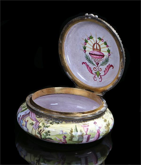 Fine 19th Century Viennese enamel and silver gilt snuff box, maker Hermann Böhm, the lid - Image 5 of 5