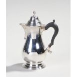 George V silver bachelors coffee pot, Chester 1913, makers mark rubbed, the flame finial above the