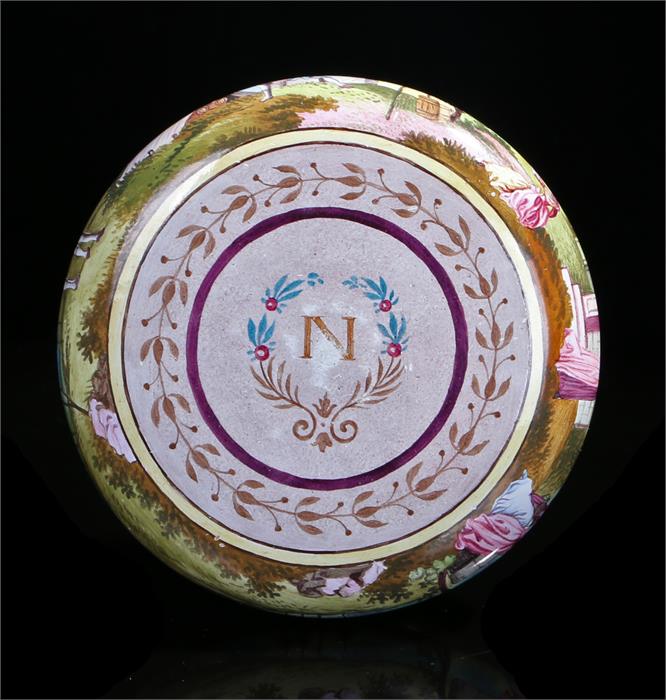 Fine 19th Century Viennese enamel and silver gilt snuff box, maker Hermann Böhm, the lid - Image 2 of 5