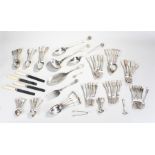 Silver plated flatware, Kings pattern, to include forks, dessert spoons, serving spoons, two basting