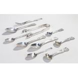 Silver flatware, various dates and makers, to include George III and later silver spoons, a George