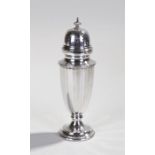 George V silver castor, Sheffield 1926, maker Walker & Hall the finial top above a pierced dome
