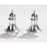 Pair of American silver peppers, 1926, maker J.R. Gyllenberg & Alfred Swanson of Boston MA, with