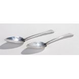 Pair of George III silver table spoons, London 1813, maker SH, 4oz, (2)