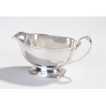 George VI silver sauce boat, Sheffield 1938, maker Alexander Clark & Co Limited, the deep boat of