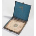 Rare 18th Century navigation compass, the paper dial with hand painted decoration housed within a