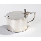 Victorian silver mustard, Sheffield 1883, maker Henry Stratford, the drum mustard with shell