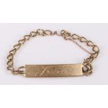 9 carat gold identity bracelet, AF, 13 grams