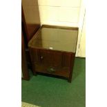 19th Century mahogany pot cupboard, with a cupboard to the front