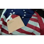 Two American Flags along with a certificate 150x86cm (3)