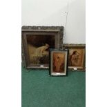 Two Christolian pictures together with another print, 23x17cm and 25x14cm (3)