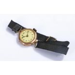 9 carat gold ladies wristwatch, with Arabic hours, manual wound