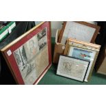 Collection of framed ephemera relating to Admiral lord Nelson and the Battle of Trafalgar, (Qty)