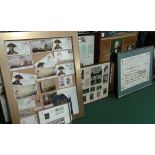 Four framed prints and one frame of first day covers pertaining to Admiral Horatio Nelson, (5)