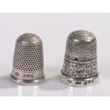 Two Charles Horner silver thimbles each Hallmarked Chester 1913 and 1918 (2)