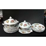 Wedgewood Kimono porcelain soup bowls, serving dishes and plates, (Qty)