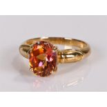 9 carat gold twilight topaz ring, ring size O