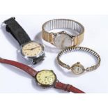 Wristwatches, to include gentleman's watches Newmark and Paragon, a ladies example and a silver
