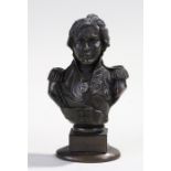 Bronze resin bust of Admiral Horatio Nelson, 13.5 cm in height