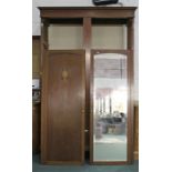 Edwardian mahogany wardrobe, the panel wardrobe above two short drawers to the base