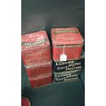 Quantity of tobacco tins to include four Phillips sweet cut smoking mixture and two Lloyds Gold