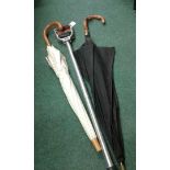 Shooting Stick and two Umbrellas, (3)