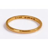 22 carat gold wedding band, 2.1 grams