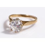 9 carat gold ring, with glass stone