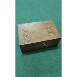 Parquetry inlaid Walnut box 25x11x16cm