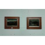 Two Reverse printed glass pictures, Balmoral and Windsor Castles 23x16cm (2)