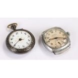 Rotary Super Sports gentleman's wristwatch, together with a silver openface pocket watch, (2)