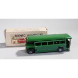 Tri-ang Minic tinplate clockwork single decker bus, 'Green Line' livery, 'Dorking' destination