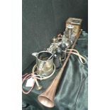 Mixed lot to include Victorian jug, bread fork, spill vase binoculars etc