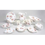 19th Century pottery, the pieces decorated with hand painted flowers, to include plates, jugs,