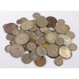 Collection of coins, to include Victoria half crowns, George V half crowns, etc, (qty)