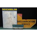 Commercial signage to include Michelin enamel sign together with part of a shell sign (3)