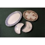 A pair of Victorian kidney shaped serving dishes with kite mark stamped to bottom, together with a