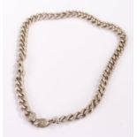 Heavy silver necklace, with clip and links, 128 grams