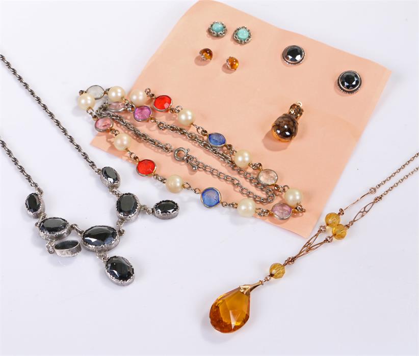 Jewellery, to include three pairs of earrings, a pendant, a sterling silver necklace and two further