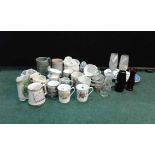 Mixed lot of ceramics to include teapot,mugs, cups and saucers, glass vases etc. (qty)