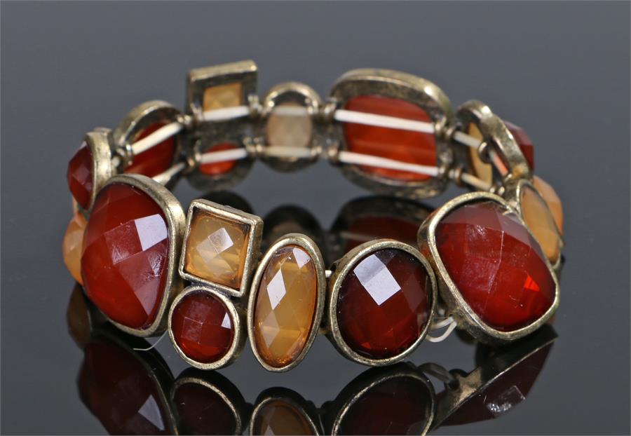 Stone set bracelet, set with orange and yellow facetted stones