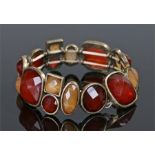 Stone set bracelet, set with orange and yellow facetted stones