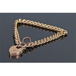 15 carat gold bracelet, the links united by a padlock clasp, 14 grams