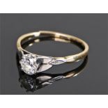 18 carat gold diamond set solitaire ring, the diamond at approximately 0.51 carat in size, the